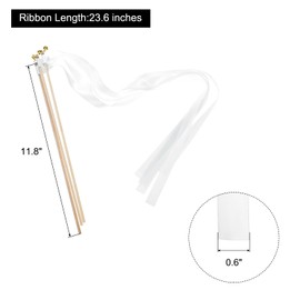 sourcing map 20Pcs Wedding Party Ribbon Streamers Sticks for Wedding Party Celebration White