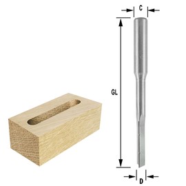ENT Slot Mortise Bit CS Shank (C) 16 mm, Diameter (D) 22 mm, D 50 mm, GL 195 mm, Right