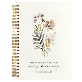 BearCake small Christian Notebook,Christian Notebook for Women,Christian floral Notebooks,morning journal,His Mercies are New Every Morning,Bible journaling Notebook 5.5x8.3