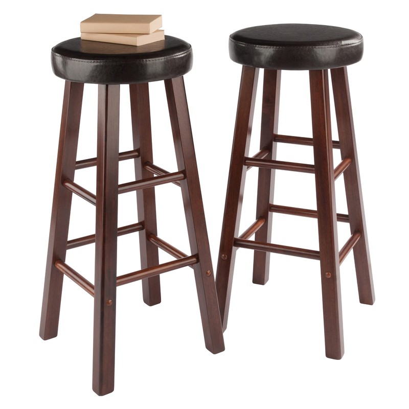 Winsome Maria 2-Piece Bar Stool Set, 30In Height, Faux Leather
