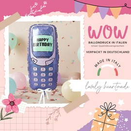 balloa Palloncino XXL in pellicola per telefono cellulare, stile vintage, con elio, decorazione nostalgica, idea regalo per uomini e donne anni '90, compleanno, decorazione per feste, palloncini in
