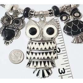 Claire Kern Creations Retro Vintage Owls Birds Handmade Necklace Earrings Bracelet Set