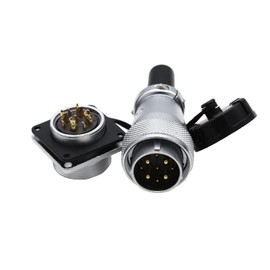 ZBLZGP WS24 2-19Pin Solar Solder Panel Waterproof Connector Quick Screw Locking Male Female Panel Mount Plug Socket Waterproof Power Connector (Male Plug and Female Socket, 9 Pin)