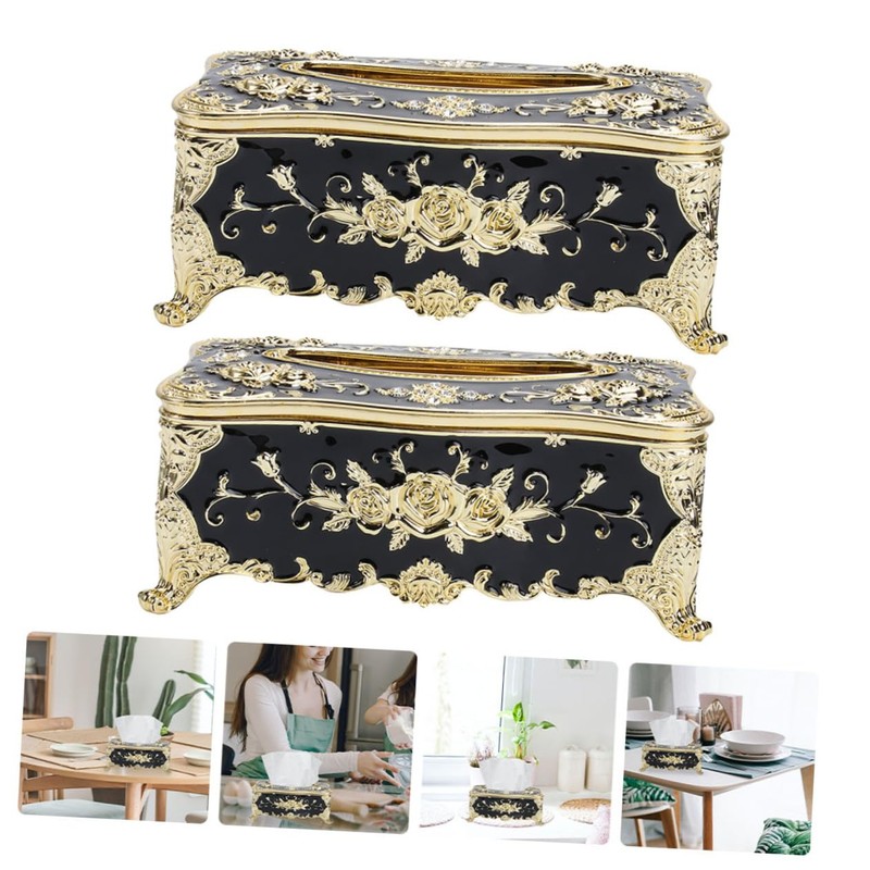 BUGUUYO Box Tissue 2pcs Decorative Tissue Holder Desktop Napkin Organizer