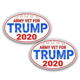 ARMY VETS for TRUMP 2020 Trump Political Bumper Stickers Decals 5" 2-pack MAGA