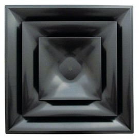 Stratus Plastic Cone Diffuser, Ceiling, 10" Duct, Black