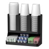 Minred Organizador Para Vasos Tapas Cafe Agitadores Azúcar Negro