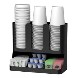 Minred Organizador Para Vasos Tapas Cafe Agitadores Azúcar Negro