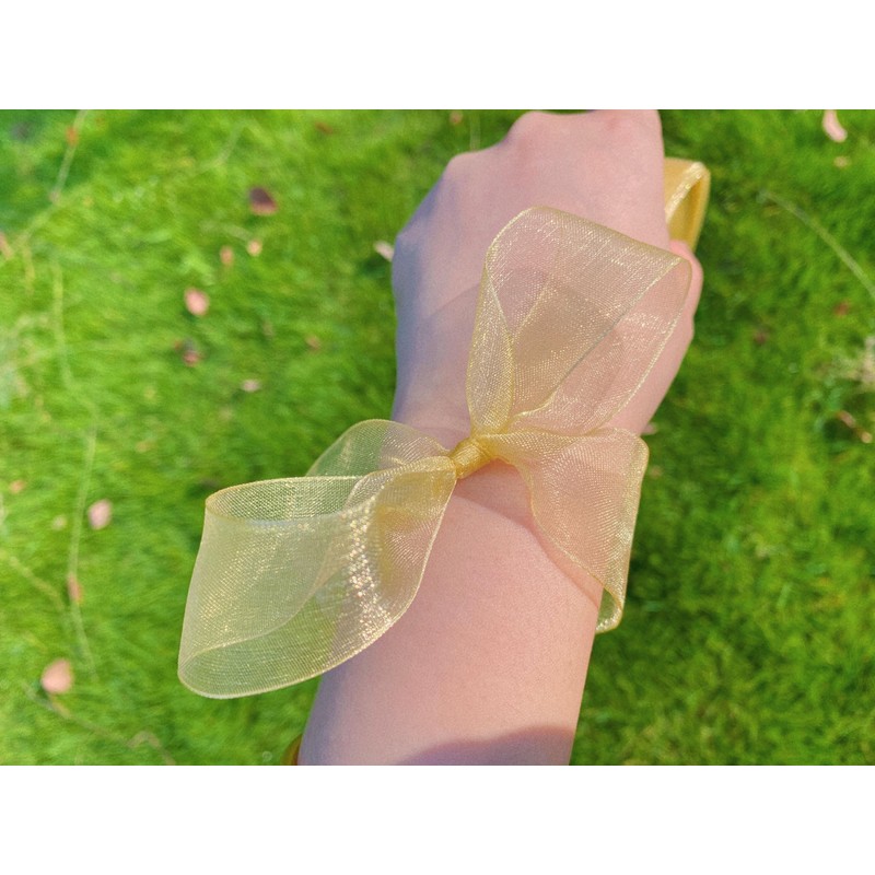BEAUTOPE 1.5 Inches Wide Sheer Organza Chiffon Ribbon for Gift