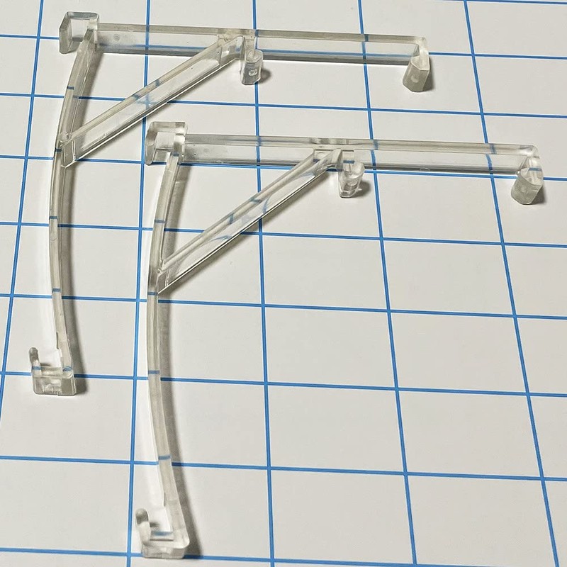 Valance Clips 4pcs 3.5" (89mm) Plastic Clear Color Curved Panel