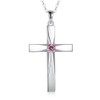 ONEFINITY Cross Necklace 925 Sterling Silver Origami Cross Birthstone Pendant