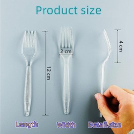 100pcs Clear Plastic Forks