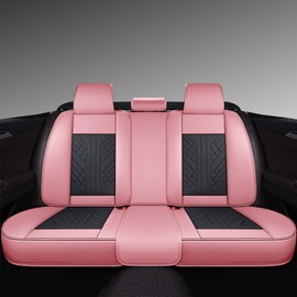 GXT Bench Seat Cover, Premium Faux Leather Bench Seat Covers for Trucks - Universal Fit for Most Sedans SUV Pick-up Truck, Durable for Long Lasting Protection(Pink and Black)