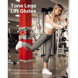 YOTTOY Ankle Straps for Cable Machines – Adjustable Padded Ankle Cuffs for Cable Kickbacks, Glute & Leg Workouts – Gym Attachments for Women & Men, Booty, Hip & Thigh Training (Grey)