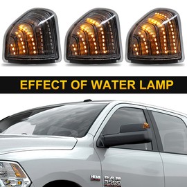 Jinfili Sequential Amber Led Side Mirror Turn Signal Light assembly Compatible with 2010-2018 Dodge Ram 1500 2500 3500 4500 5500 Tow Mirror Lights accessories