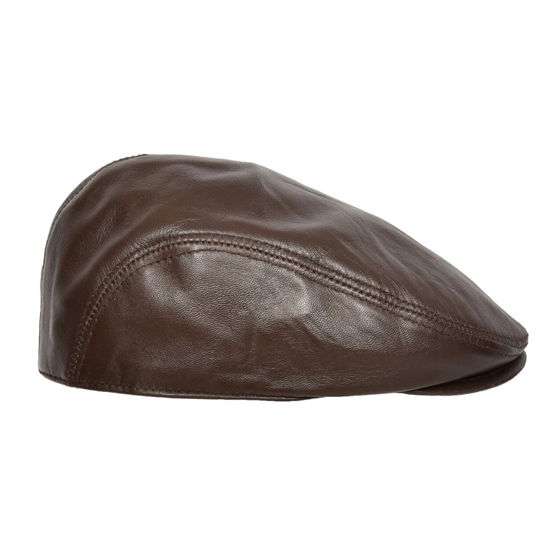 Real Leather Flat Cap Newsboy Ivy Peaked Gatsby Golf Cabbie