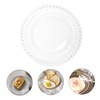CIYODO 1pcs Pearl Edge Glass Plate Elegant Fruit Salad Dish