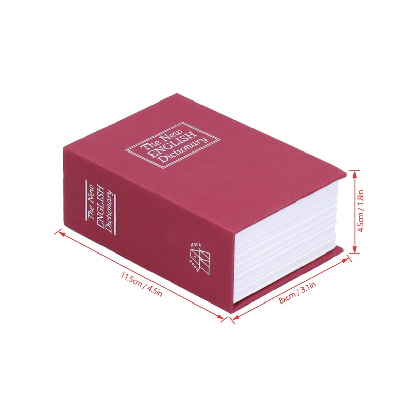 Mini Safe Box with Lock and Keys, Simulation Book for