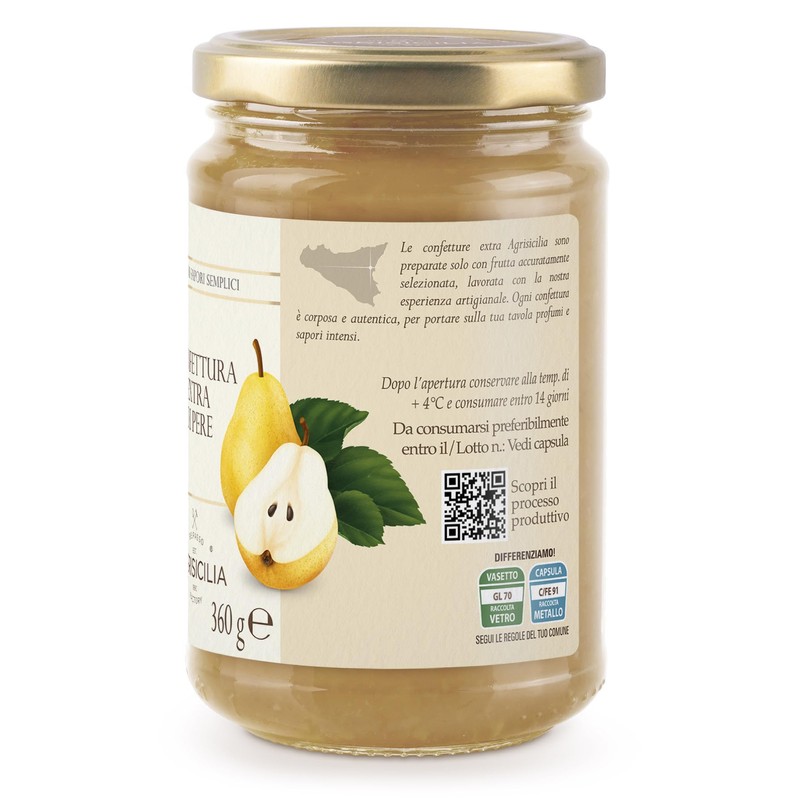 Agrisicilia confettura extra di Pere, dolcezza naturale, ottima con pecorino