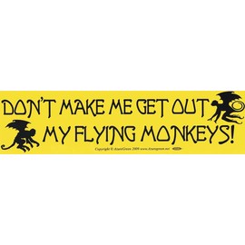 Artisan Owl Don't Make Me Get Out My Flying Monkeys Car Decal 1 Piece Size: 11.5" X 3" Bumper Sticker Funny Car Stickers Car Decor