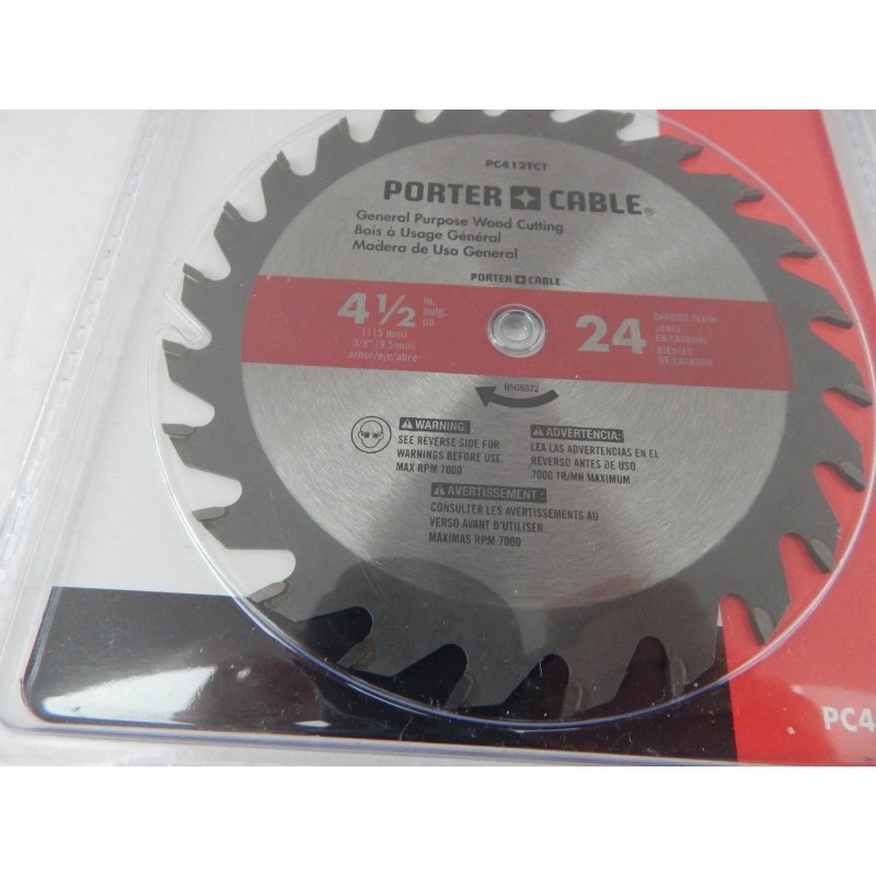 PORTER-CABLE 4-1/2-Inch Circular Saw Blade, 24-Tooth (PC412TCT) Bx24