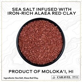 Hawaiian Alaea Red Sea Salt, Sea Salt Infused With Baked Red Alaea Clay From Hawaii - 5 oz Shaker - Caravel Gourmet