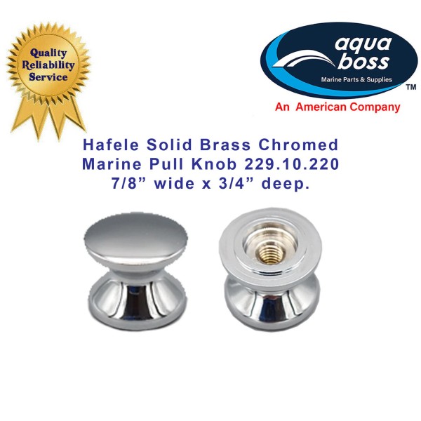 Häfele Solid Brass Chromed Marine Pull Knob Hafele 229.10.220 7/8”