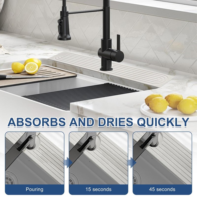 Faucet Mat for Kitchen Sink - 24'' Super Absorbent Diatomite