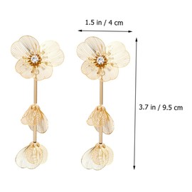 Healvian Fashionable Flower Drop Earrings for Women Lightweight Dangle Statement Jewelry with Sturdy Metal Craftsmanship Suitable for Teen and Versatile Outfit Matching