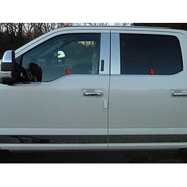 Chrome Window Sill Trim Set Stainless Steel Polished Chrome 4PCS Fits Ford F-250 F-350 Super Duty Crew 2017 2018 2019 2020