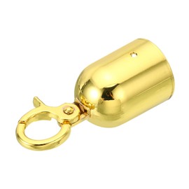 PATIKIL 1.6" Stanchion Rope End Stopper, Cord End Caps Barrier Rope End Cap Snap Hooks for Crowd Control Queue Divider, Golden