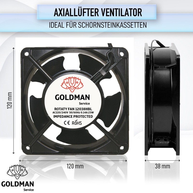 GOLDMAN SERVICE Axial fan for high temperatures with protective grille