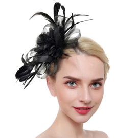 EOMECUIGAO Kentucky Derby Hats, Fascinators for Women High Tea Headwear Flower Fascinator Hats (Black)