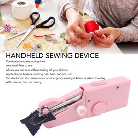 Gavigain Handheld Sewing Machine, Smoothing Stitching Portable Electric Sewing Tool for Home Travel (Pinks)