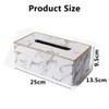 Luxury Marble Tissue Box Cover – Rectangular PU Leather Tissue