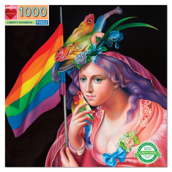 eeBoo: Piece and Love Liberty Rainbow 1000-piece square adult Jigsaw Puzzle, Jigsaw Puzzle for Adults and Families, Includes Glossy, Sturdy Pieces and Minimal Puzzle Dust