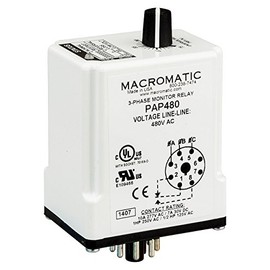 Macromatic PAP240 Relay; E-Mech; Phase Monitor; SPDT; Cur-Rtg10A; Ctrl-V 240V; Vol-Rtg 240AC; Socket Mnt