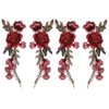 Honbay 2 pares de parches bordados de flores de rosas