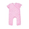 Organic Cotton Summer Short Sleeve Crossover Sleepsuit - Coral in