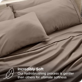Bare Home Hotel Luxury King Sheet Set, Extra Soft - 6 Piece Set - Deep Pockets - Easy Fit - Cooling & Breathable - Wrinkle, Fade, Stain Resistant - Set Includes 4 Pillowcases (King, Taupe)