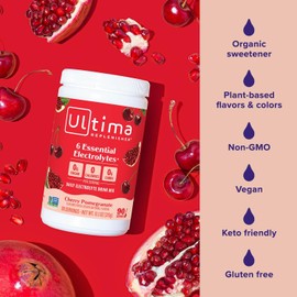 Ultima Replenisher Daily Electrolyte Powder Drink Mix – Sugar Free – Cherry Pomegranate, 90 Servings – Hydration Powder with 6 Electrolytes & Minerals – Keto Friendly, Vegan, Non-GMO