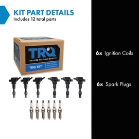 TRQ Ignition Kit Ignition Coil Spark Plugs Compatible with 2018-2020 Genesis G80 2020-2023 Hyundai Palisade 2016-2020 Kia Cadenza 2018-2021 Sedona Sorento 2020-2021 Telluride