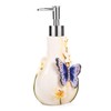 FORLONG Ceramic Soap Dispenser, 3D Hand-Painted Butterfly and Lilies Flower