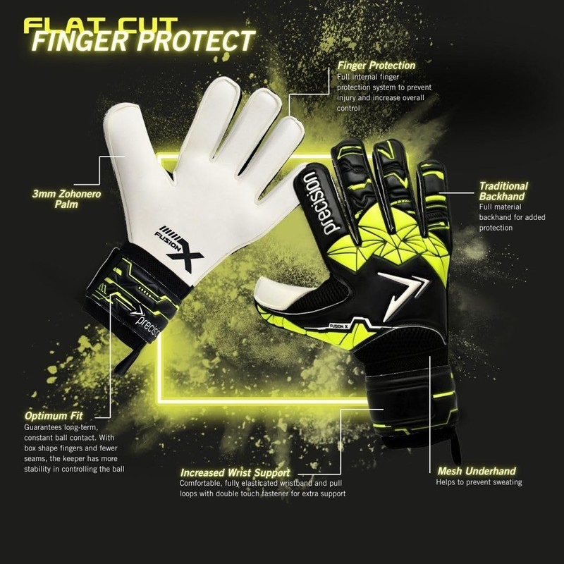 Precision Training Fusion X Flat Cut Finger Protect Football Kid's