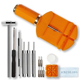 SIXCOLORS Watch Link Removal Kit, Professional Watch Repair Tool Kit for Straps, Watch Strap Removal Tool, Suitable for Strap Removal, Replacement