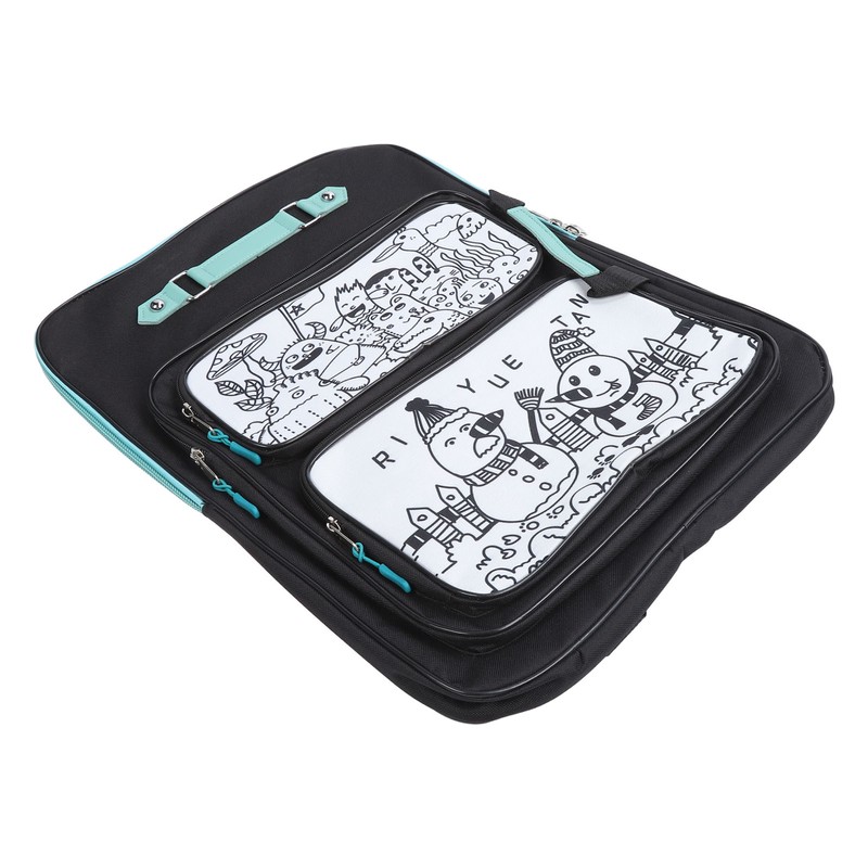 8K Kids Doodle Artwork Backpack Multi Pockets Smoothing Zipper Waterproof