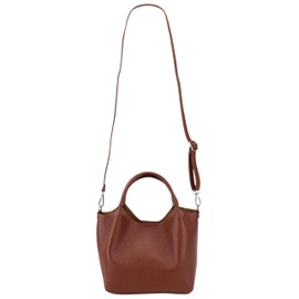 SH Leder Sophia G684 Women's Genuine Leather Handbag with Shoulder Strap and Inner Pocket Elegant Handbag Crossbody Bag for Everyday and Office 28 x 18 cm, brown, L