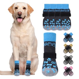 KOOLTAIL Dog Socks for Hot/Cold Pavement to Prevent Licking Paws,Dog Boots&Paw Protector for Hardwood Floors Anti Slip,Traction Control No Twist Grip Booties for Small Medium Large Senior Dogs M