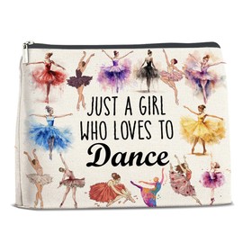 Ballet Gifts Makeup Bag for Women Girls Daughter, Inspirational Appreciation Gifts for Dancers Teacher Coach Birthday Christmas Friendship Cosmetic Bag with Zipper Travel Toiletry Pouch for Purse