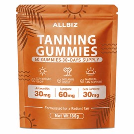 Tanning Gummies Sunless Tanning Supplement for Women and Men, 60 Count